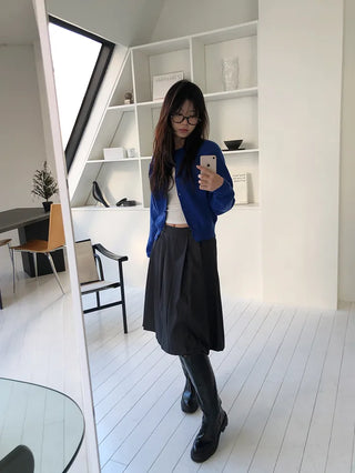 Basic Round Button Knit Cardigan
