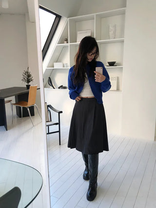 Basic Round Button Knit Cardigan