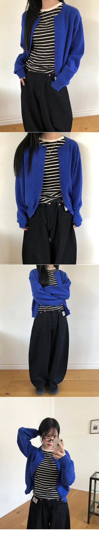 Basic Round Button Knit Cardigan