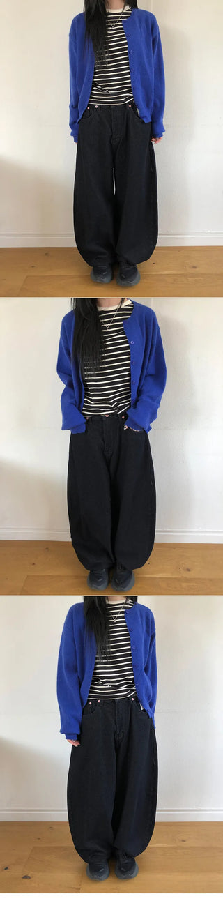 Basic Round Button Knit Cardigan