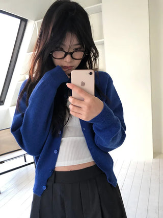 Basic Round Button Knit Cardigan