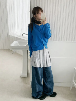 Purin Pleated Long Sleeve Layered Dress Tee
