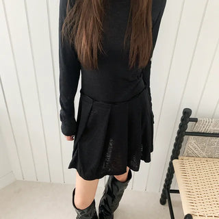 Purin Pleated Long Sleeve Layered Dress Tee
