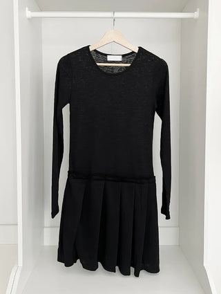 Purin Pleated Long Sleeve Layered Dress Tee
