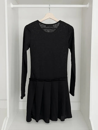 Purin Pleated Long Sleeve Layered Dress Tee