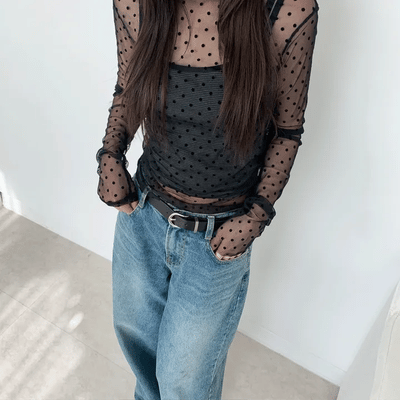 Dot Layered See through T shirt