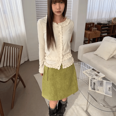 Mark Frill Ribbed Cardigan