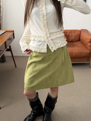 Mark Frill Ribbed Cardigan