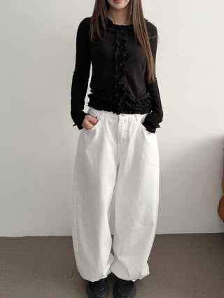 Mark Frill Ribbed Cardigan