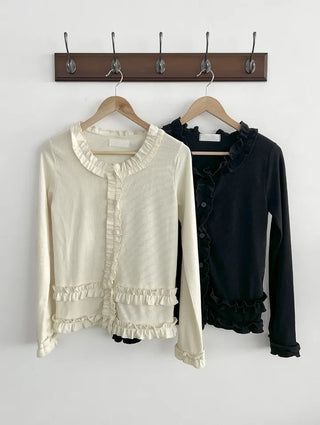 Mark Frill Ribbed Cardigan