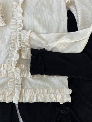 Mark Frill Ribbed Cardigan