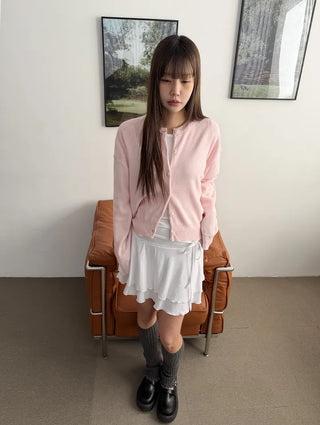 Lovely Cotton Candy Pure Round Pastel Cardigan