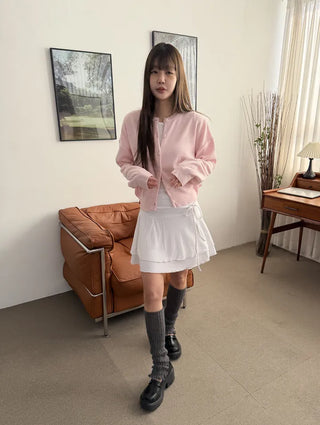 Lovely Cotton Candy Pure Round Pastel Cardigan