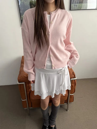 Lovely Cotton Candy Pure Round Pastel Cardigan