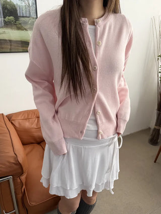 Lovely Cotton Candy Pure Round Pastel Cardigan
