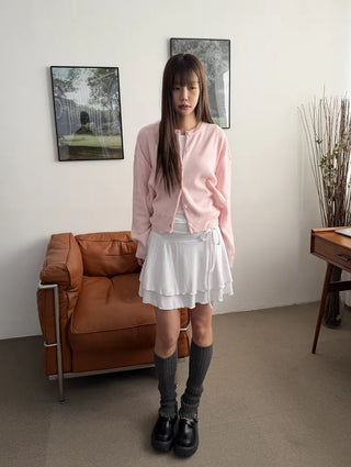 Lovely Cotton Candy Pure Round Pastel Cardigan