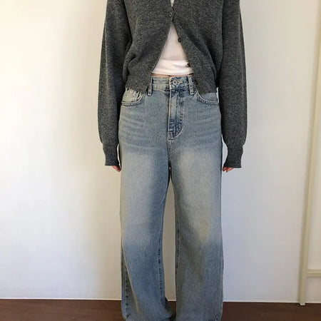 Basic Round Button Knit Cardigan