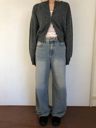 Basic Round Button Knit Cardigan
