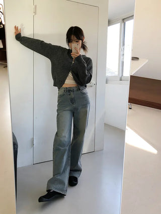Basic Round Button Knit Cardigan