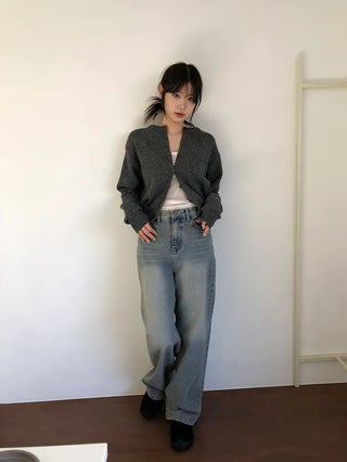Basic Round Button Knit Cardigan