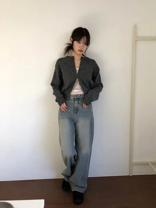 Basic Round Button Knit Cardigan