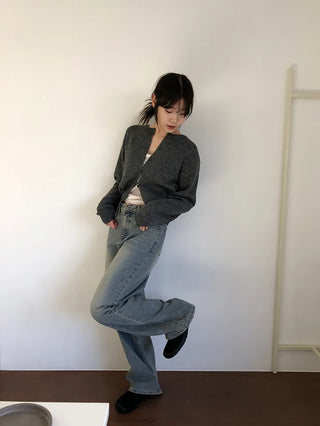 Basic Round Button Knit Cardigan