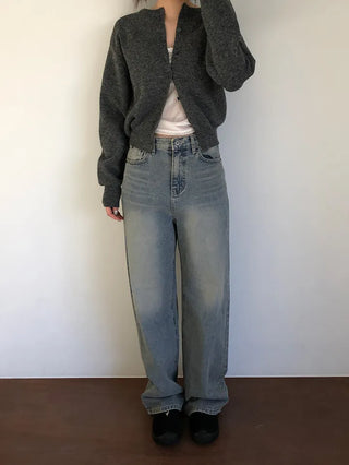 Basic Round Button Knit Cardigan