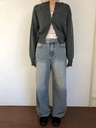 Basic Round Button Knit Cardigan