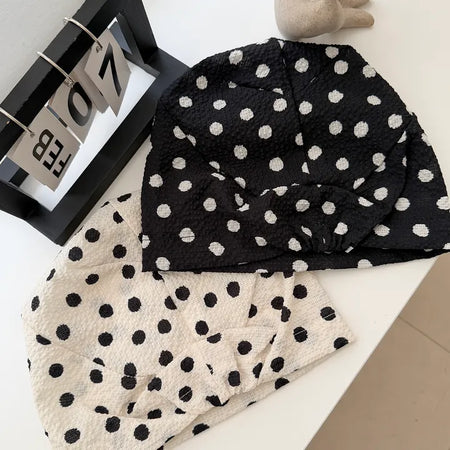 Seersucker Shirred Dot Beanie