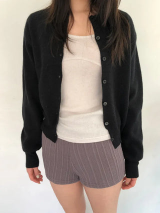 Basic Round Button Knit Cardigan