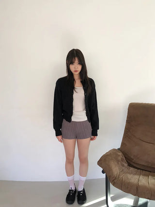 Basic Round Button Knit Cardigan