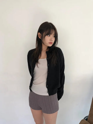 Basic Round Button Knit Cardigan