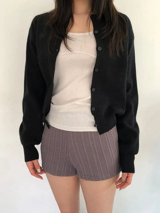 Basic Round Button Knit Cardigan