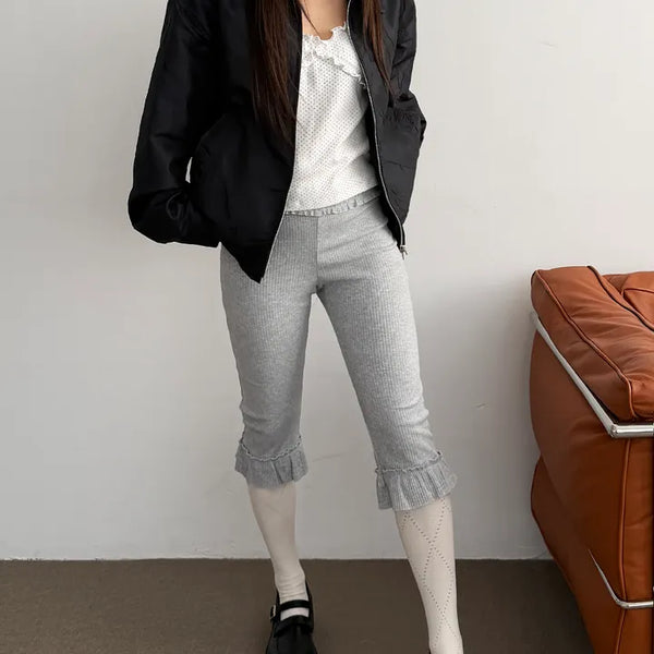 Harper Frill Capri Biker Leggings Pants