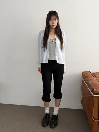 Harper Frill Capri Biker Leggings Pants