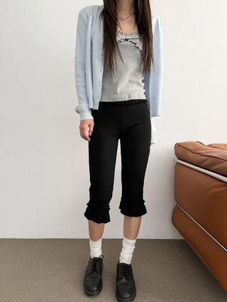 Harper Frill Capri Biker Leggings Pants