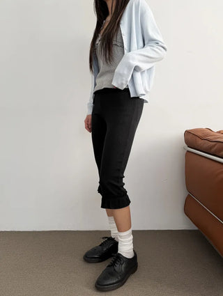 Harper Frill Capri Biker Leggings Pants