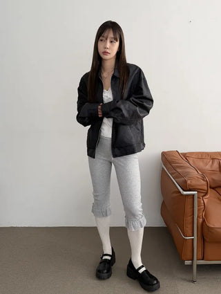 Harper Frill Capri Biker Leggings Pants