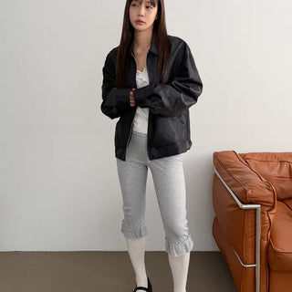 Harper Frill Capri Biker Leggings Pants