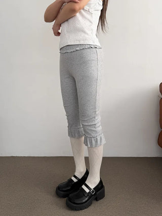Harper Frill Capri Biker Leggings Pants