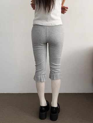 Harper Frill Capri Biker Leggings Pants