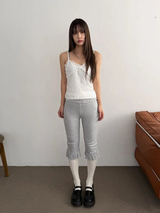 Harper Frill Capri Biker Leggings Pants