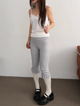 Harper Frill Capri Biker Leggings Pants