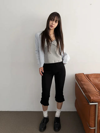 Harper Frill Capri Biker Leggings Pants