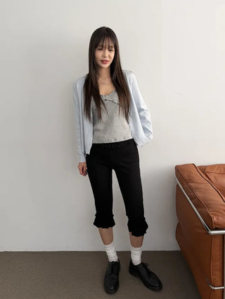 Harper Frill Capri Biker Leggings Pants