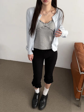 Harper Frill Capri Biker Leggings Pants