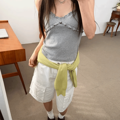 Polka Lace Frill Dot Sleeveless