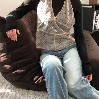 Dot Halterneck Bustier