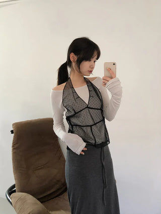 Dot Halterneck Bustier