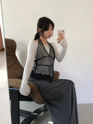 Dot Halterneck Bustier